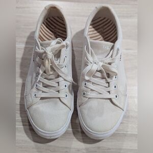 Taos Women's White "Plim Soul" Canvas Sneakers Casual Shoes Size 9.5 M Like New